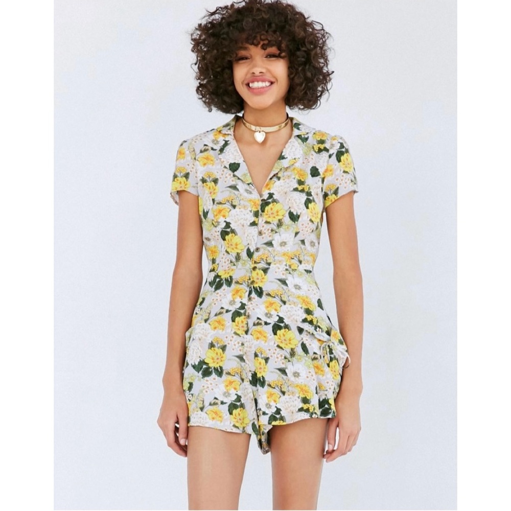 Kimchi Blue Beth Ann Collared Shirt Romper